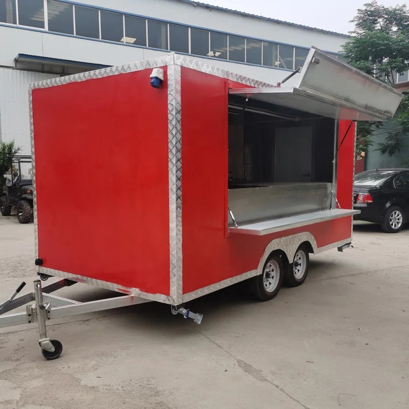 Fast Food Caravan Mobile Kitchen Truck Shipping Container Food Trailer with Complete Cooking Equipment