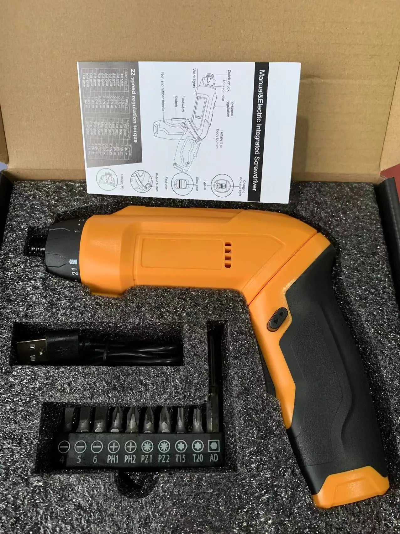 Maizhe 3.6V Electric Screwdriver Power Tools Set Household Maintenance Repair Impact Rechargeable Cordless Drill