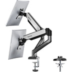 Nearhub Dual Arm Monitor Stand (13-32 Inch) | Desk Mount with C-Clamp & Grommet