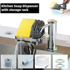 Kitchen Sink Soap Dispenser Detergent With Storage Rack Hand Pressure Liquid Dispenser Extension Tube Kit Kitchen Accessories