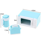 Doll House Furniture Toy Kitchenware Scene Model Mini Kettle Dollhouse Microwave Oven Miniature Bread Machine