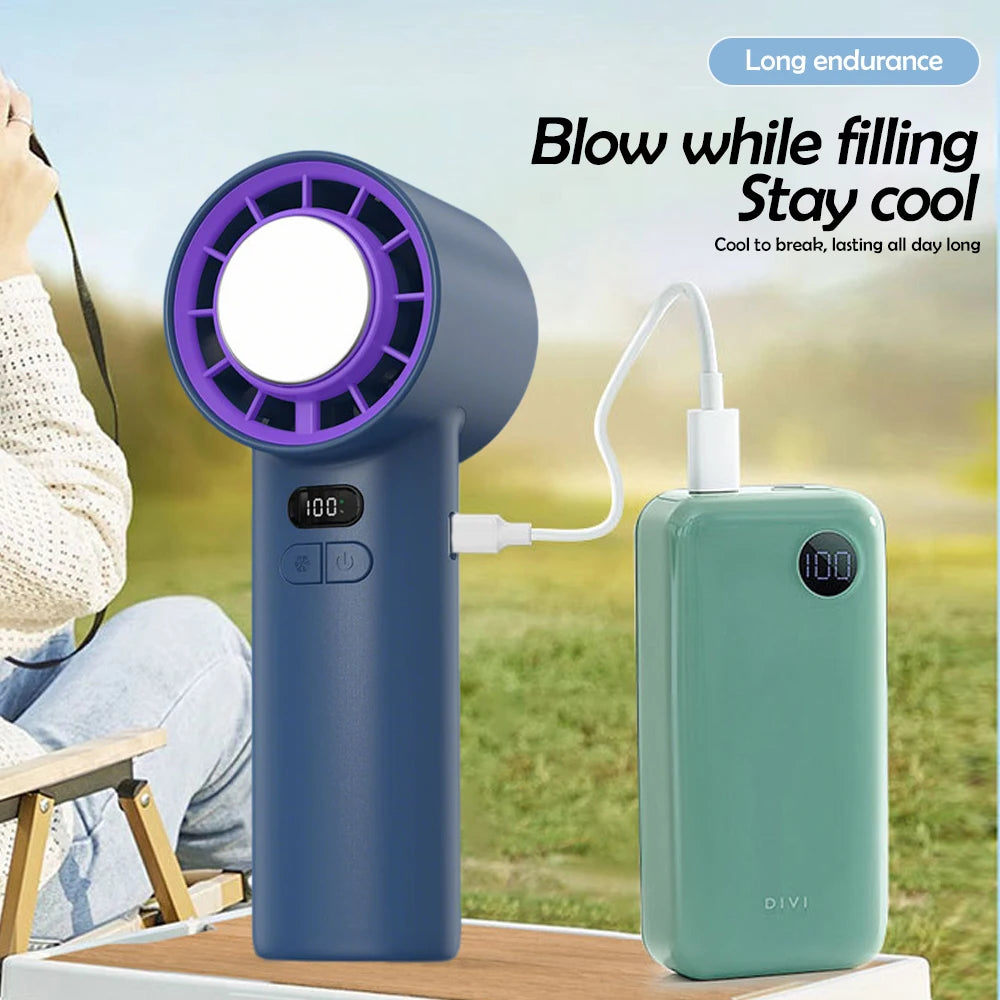 Handheld Air Cooling Mini Turbo Jet Fan 4000mAh 100 Speeds Adjustable