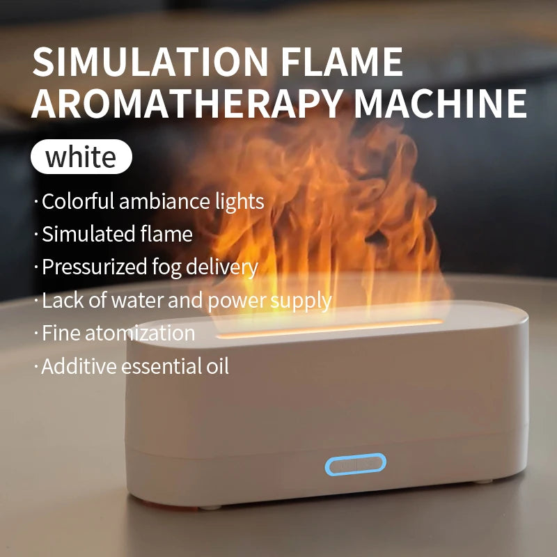 Newest RGB Flame Aroma Diffuser Humidifier USB Desktop Simulation Ligh