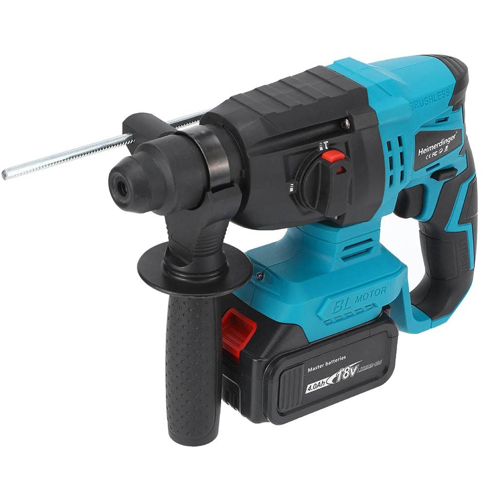 Cordless Brushless 1-1/8" SDS-Plus Rotary Hammer Drill-2-in-1 Multi-functional Heavy Duty Hammer Drill with Safety Clutch