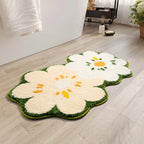 Cartoon Double Flower Bath Mat Bathroom Quick Drying Absorbent Foot Mat Super Fiber Flocking Comfortable and Soft Bathroom Rug