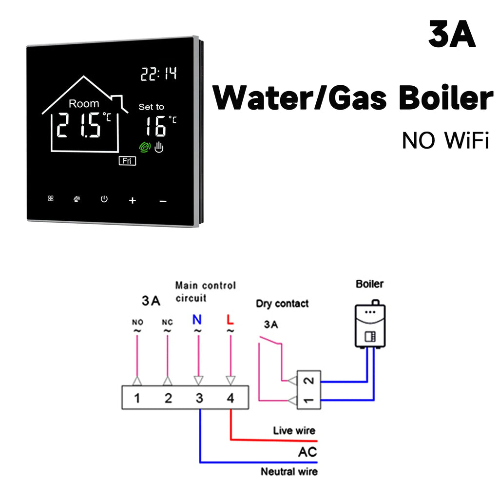 WiFi Tuya Smart Thermostat LCD Display Touch Screen for Electric Floor Heating Water/Gas Boiler Temperature Remote Controller
