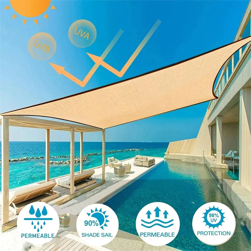 Multiple Sizes HDPE Sunshade Net Home Garden UV Protection 85-90% Sunshade Net Balcony Sunshade Car Shed Easy Installation