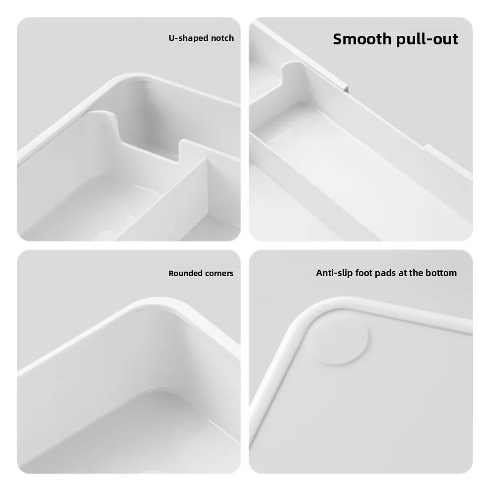 Scalable Cabinet Storage Drawer Compartment Storage Box Stationery Container PET Plastic Decoration Hidden Drawer Kitchen