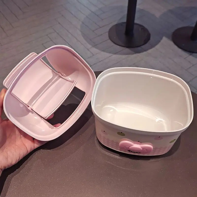 Cute Kt Cartoon Flip Top Desktop Trash Can Cute Mini Storage Bin Office Home Desk Waste Basket Creative Kids Children Gift