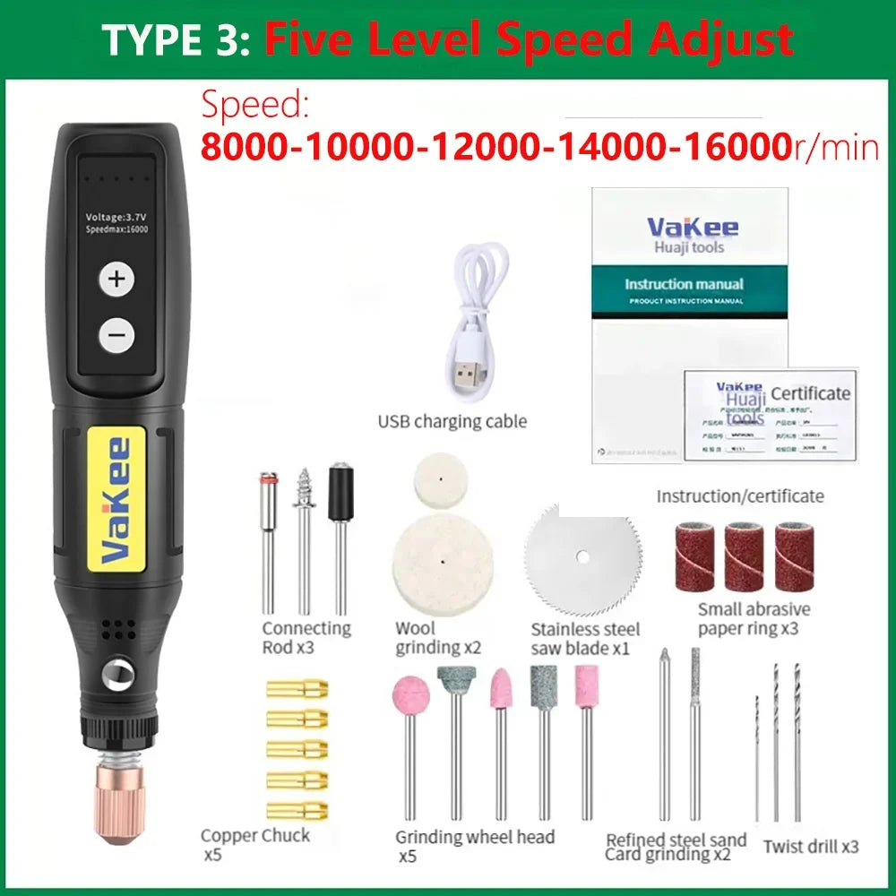 3.6V 5000-10000-15000r/min Electric Hand Drill Mini Engraver Drill Kit Tools Cordless Grinder Engraving Griding Drilling Machine