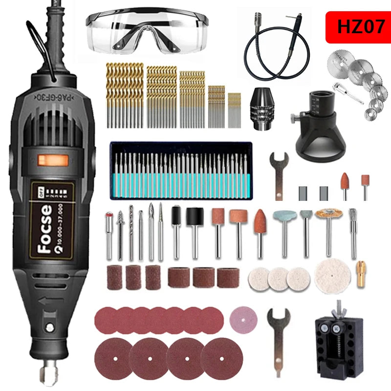 180W Power Electric Mini Drill Engraver Rotary Tool Polishing Grinder Variable Speed Dremel Engraving Pen with Accessories