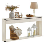 VASAGLE Console Table, 63 Inches Sofa Table, Narrow Entryway Table, Entry Table with 3 Drawers, Bottom Shelf, Metal Corners