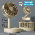 KASYDoFF Portable Oscillating Desk Fan, 8 Inch＆ 5400mAh USB Battery Op