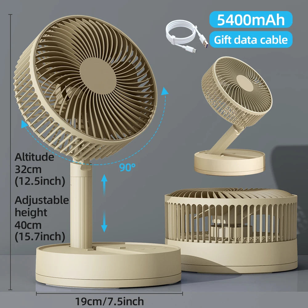 KASYDoFF Portable Oscillating Desk Fan, 8 Inch＆ 5400mAh USB Battery Op
