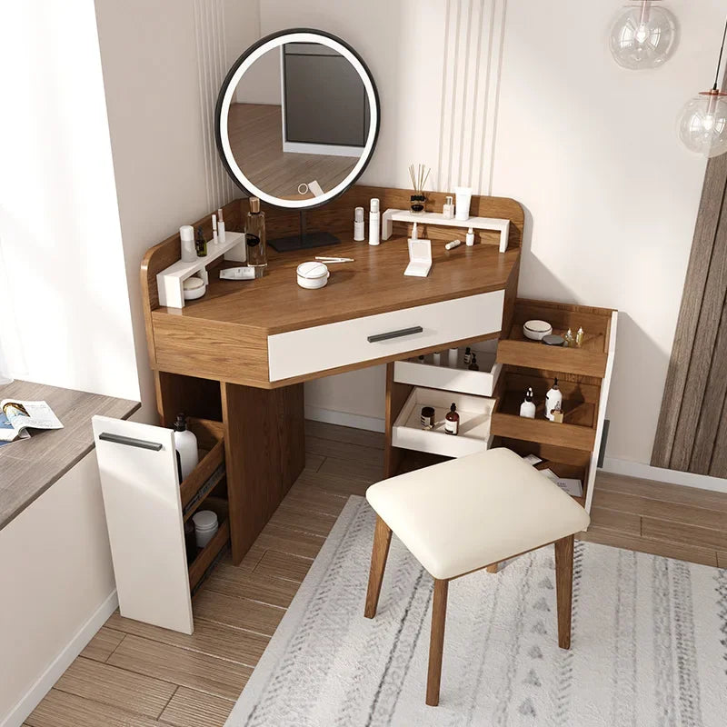 Corner Dressing Table Modern Minimalist Bedroom Corner Simple Makeup Table Multifunctional Dresser