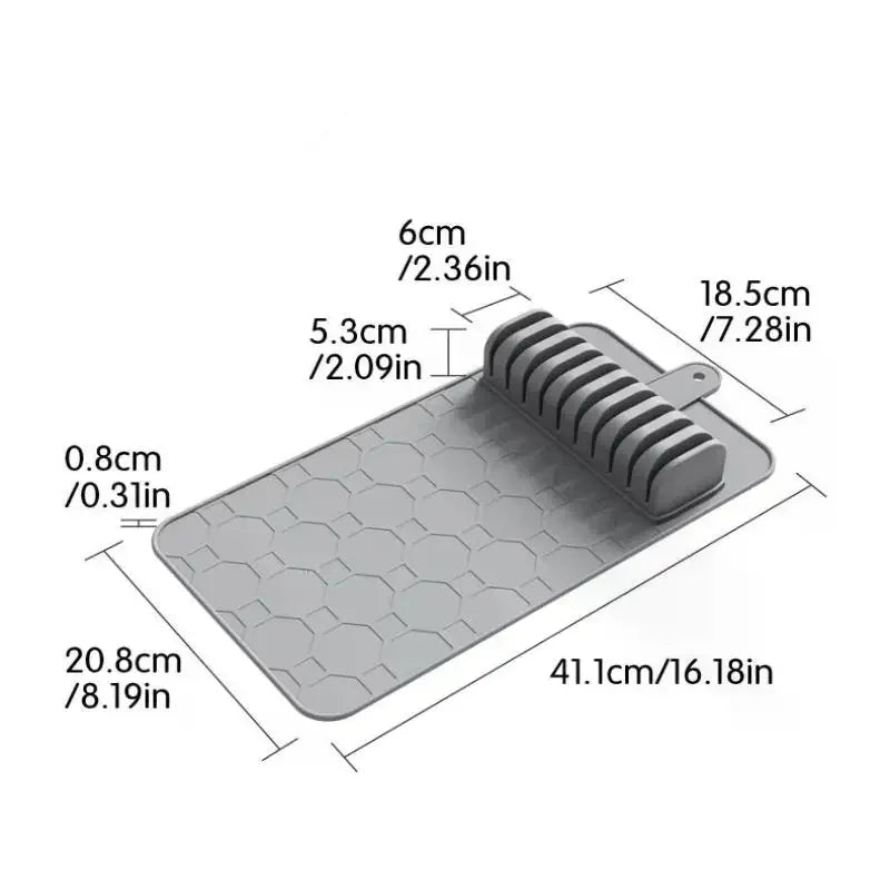 Silicone Knives Organizer Kitchen Knife Holder Detachable Cutlery Anti Slip Pad 10 Slots Knives Holder Home Kitchen Accessories