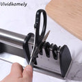 Kitchen Gadgets Manual 4 in 1 Sharpener Professional Non-slip Base Kitchen Sharpening Stone Handheld Whetstone Canteen