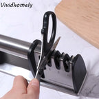Kitchen Gadgets Manual 4 in 1 Sharpener Professional Non-slip Base Kitchen Sharpening Stone Handheld Whetstone Canteen