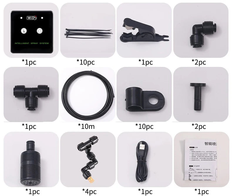 WiFi Rainforest Sprayer Control Automatic Mist Timing Spray System Kit Touch Screen Irrigation Timer Reptile Sprayer Humidifier