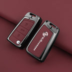 Leather Car Remote Key Case Fob Cover Protector Holder Shell For VW Volkswagen Golf 7 MK7 Tiguan MK2 T-roc T-cross Accessories