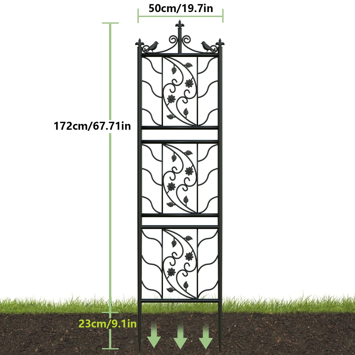 Metal Garden Trellis Tall Plant Climbing Fence for Vegetables Grapes and Flowers