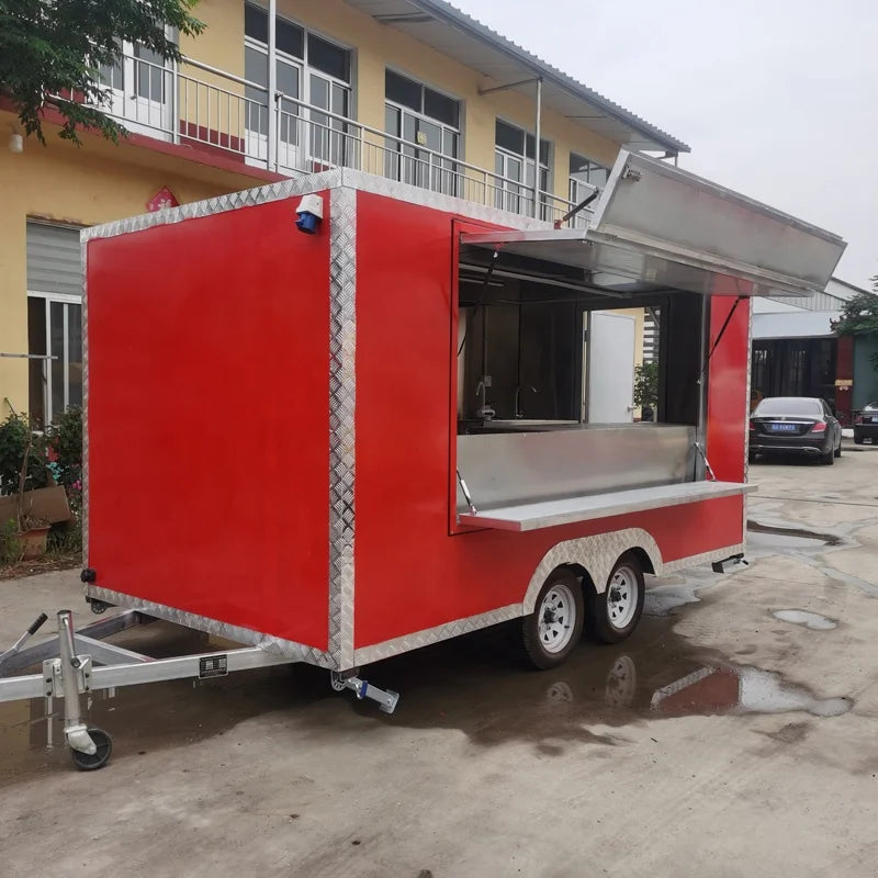 Fast Food Caravan Mobile Kitchen Truck Shipping Container Food Trailer with Complete Cooking Equipment