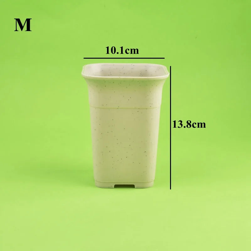 Black/White Thicken Square Succulent Flower Pots Cactus Plant Deep Type High Waist Vientiane Pot Nursery Flowerpot Garden Decor