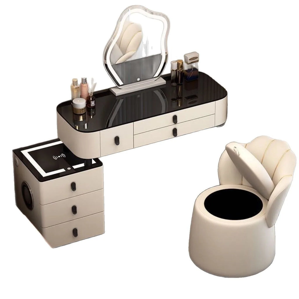 Light Luxury Simple Dresser Bedroom Solid Wood Smart Home Multi-functional Bluetooth Speaker Girls Makeup Table