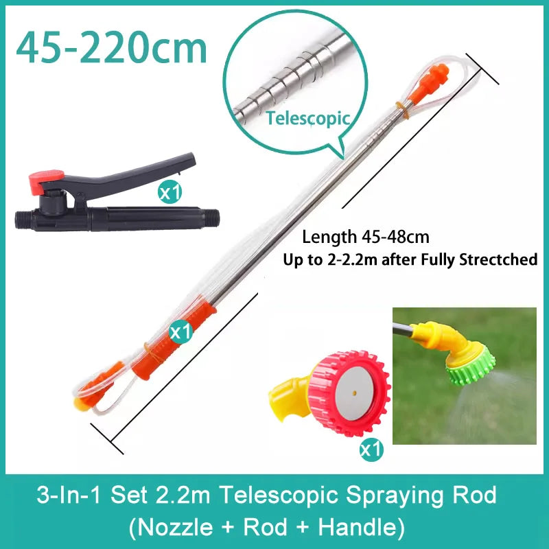 New Retractable 2.2/3.2m Spraying Rod For Hand Pressure Sprayer Outdoor Garden Pesticide Spray Tree Watering Can Accessories
