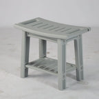 Non-Slip Shower Stool, Mold-Resistant Storage Seat, Double-Decker Bath Bench with Organizer, Mobile Entryway Changing Bench