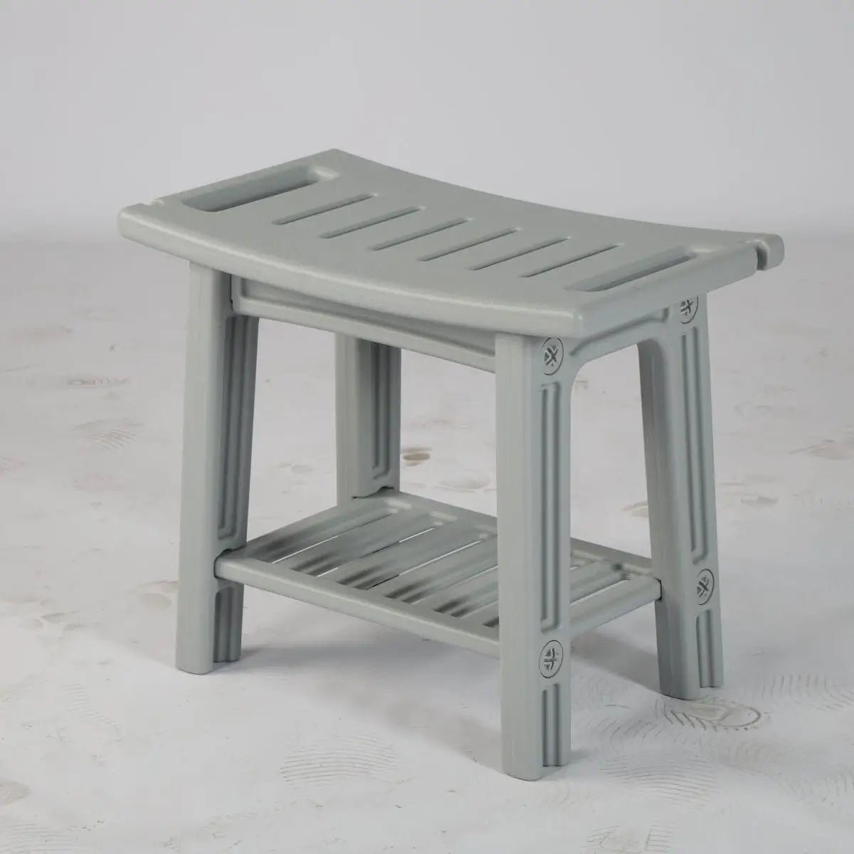 Non-Slip Shower Stool, Mold-Resistant Storage Seat, Double-Decker Bath Bench with Organizer, Mobile Entryway Changing Bench
