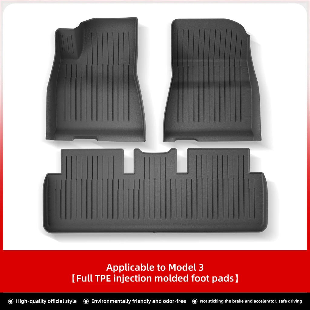 LUCKEASY For Tesla Model Y Floor Mat TPE Waterproof Wear-resistant Protective Mat Model 3 Foot Pad Car Interior Accessories
