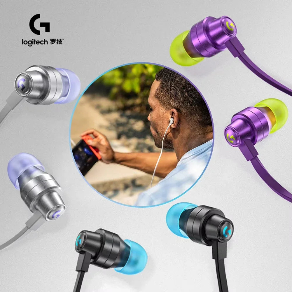 original Logitech G333 Headset Gaming Berkabel In-Ear G333 dengan Mikrofon Tipe C untuk Gaming Laptop Logitech G333 Gaming