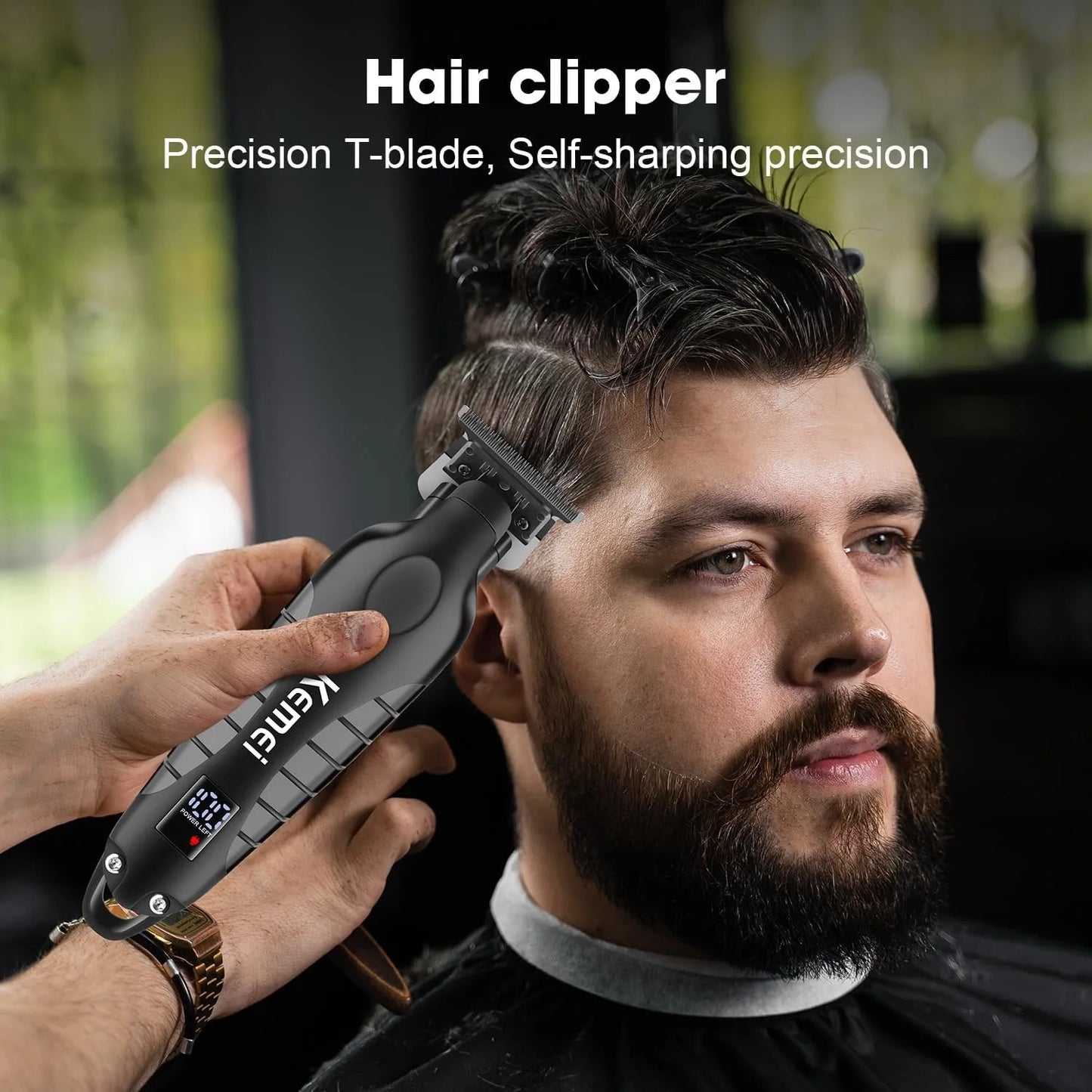 Kemei 2293 Professional Barber Hair Trimmer Cordless Rechargeable Men Hair Clippers Electric Finish Cutting Machine Fit Babyliss