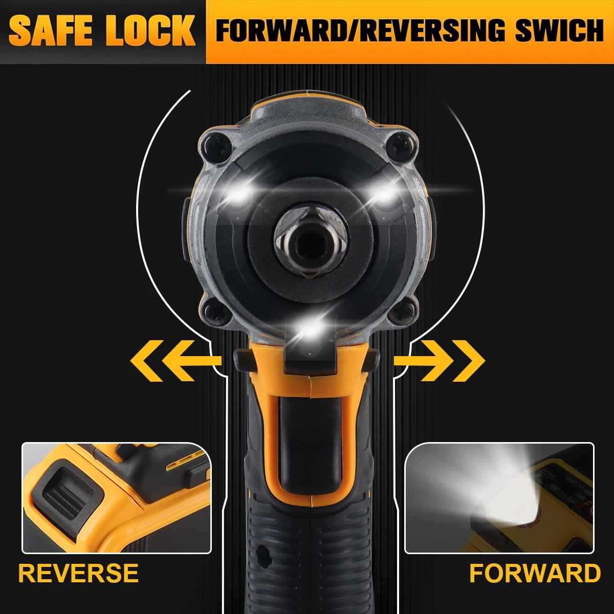 WOZOBUY Cordless Impact Electric Wrench 1/2" , Max Torque 236ft lbs (320N.m), Brushless-Power Motor, Includes LED Work Light