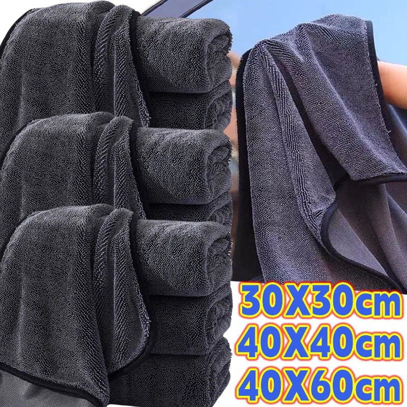 1/5PCS Microfiber Twist Car Wash Towel Professional Car Cleaning Drying Cloth Towels for Cars Washing Polishing Waxing Detailing