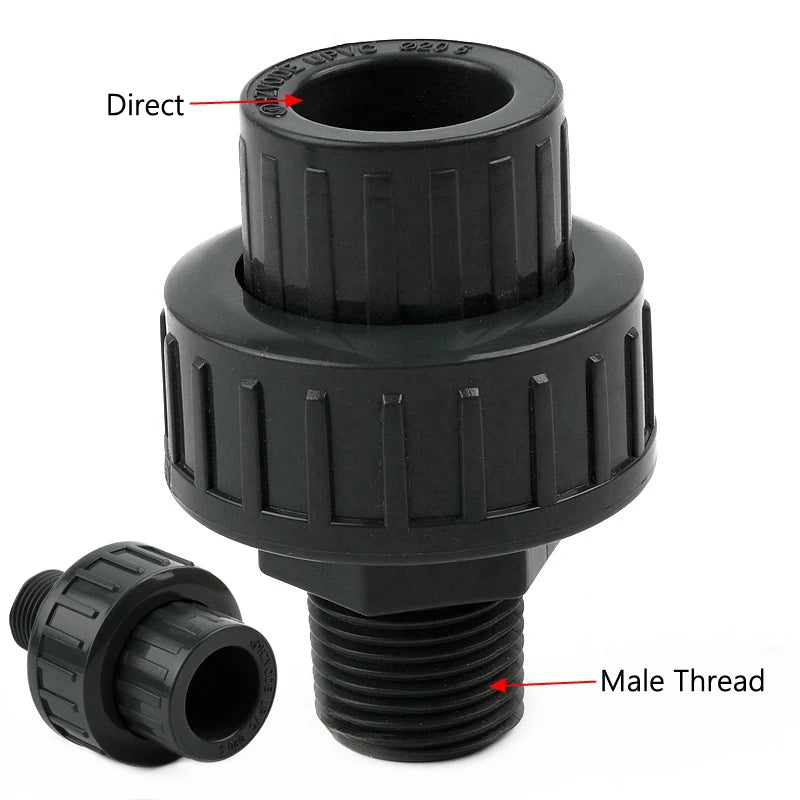 1PC 1/2"-2" Female-Male Thread UPVC Union Water Pipe Connector Garden Plant Irrigation Accessories Plastic Tube Adapter Fittings