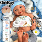 18" Washable Silicone Reborn Baby Girl/Boy Vivienne Open Mouth Realistic Newborn Doll Spain Muñeca For Kids Age 3+ Children Gift