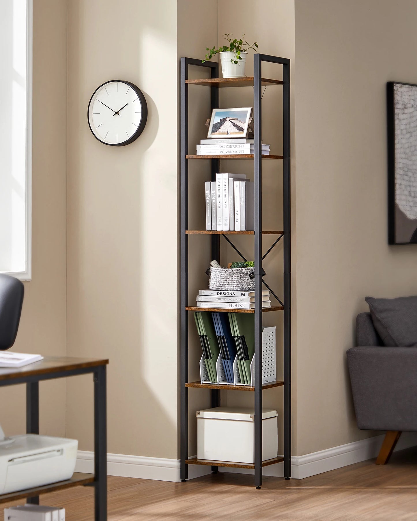 VASAGLE 6-Tier Bookshelf, Bookcase, Shelving Unit, for Office, Study, Living Room, Bedroom, 30 x 40 x 187.5 cm