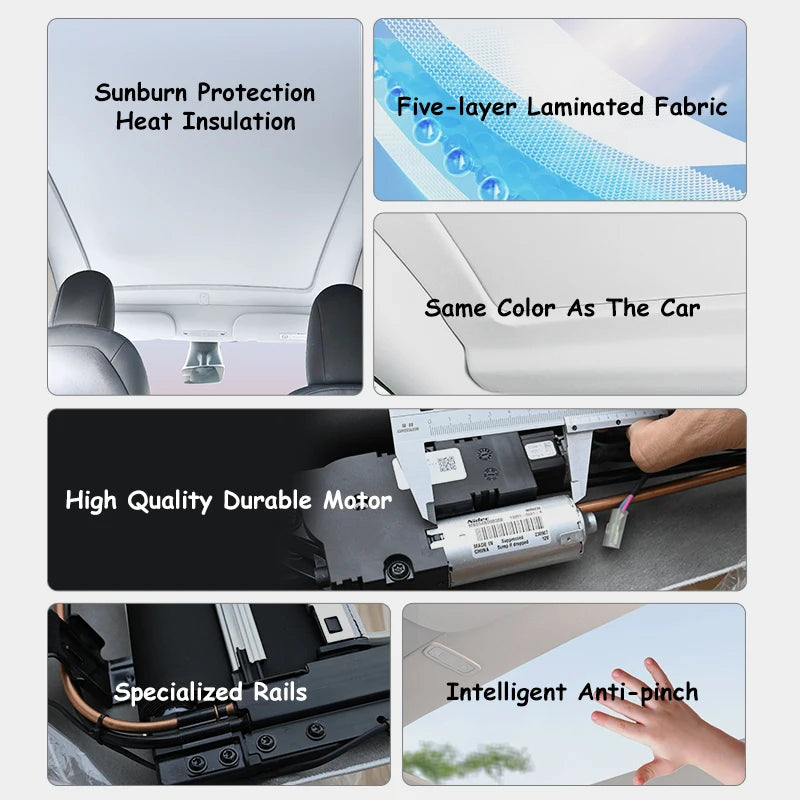 Electric Sunshade for Tesla Model Y 2020-2025 Integrated Car Sunroof Shade Modely Juniper Retractable Sun Visor Interior Parts
