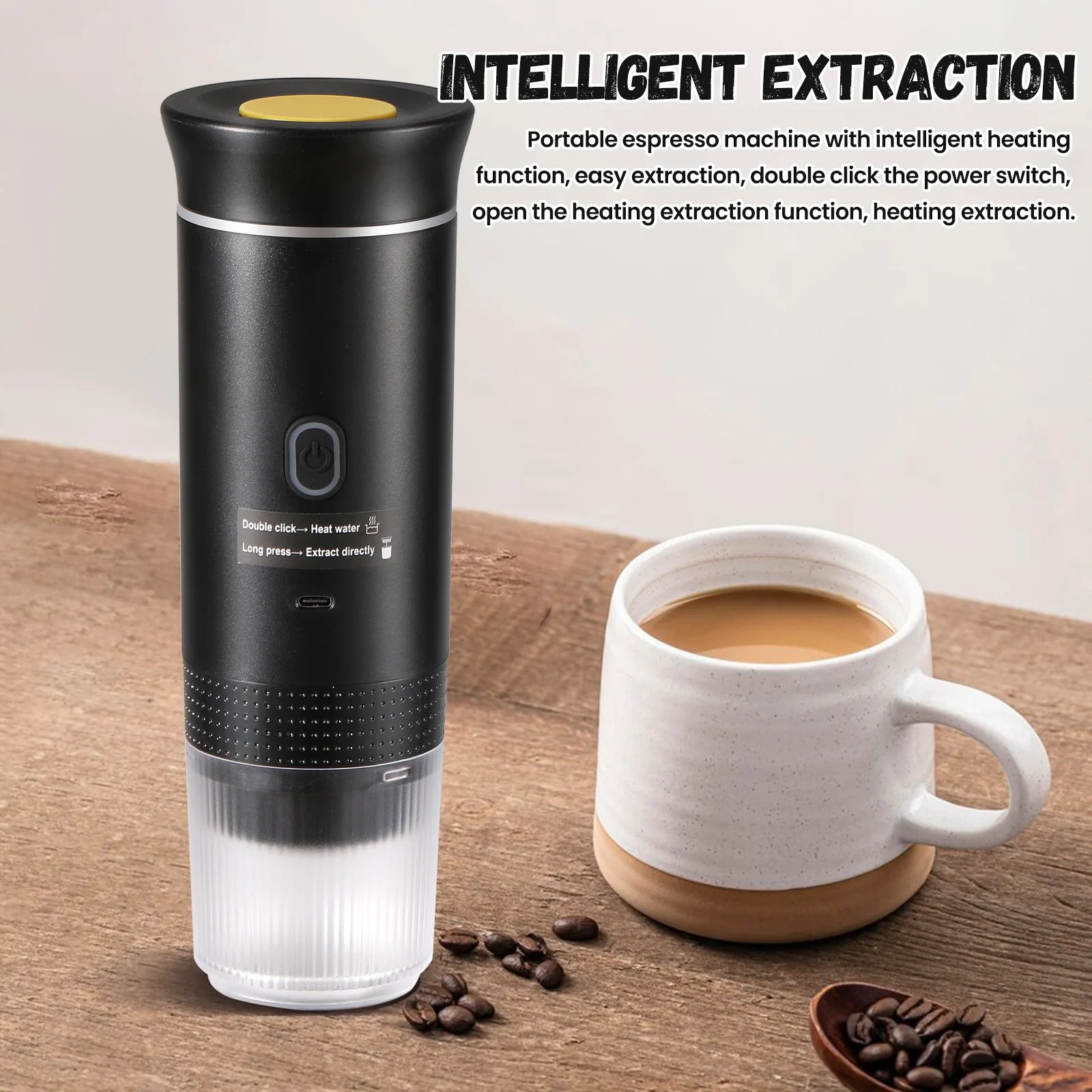 3-in-1 Wireless Electric Portable Espresso Coffee Machine for Car & Home Camping Coffee Maker Capsule Powder Travel Coffee Maker