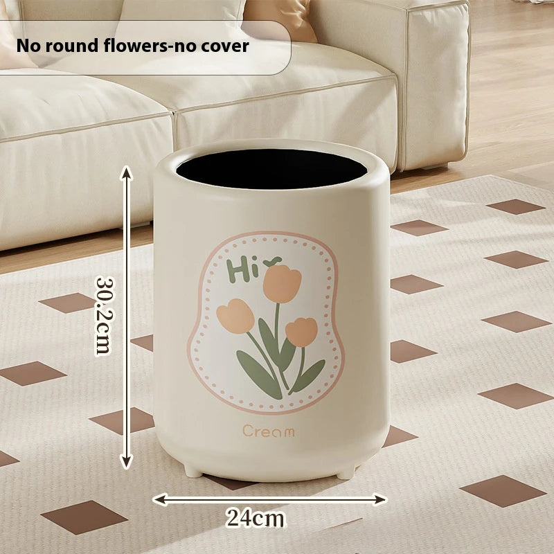 15L Trash Can with pulley  Anti-odor trash Bin with Lid Wastebasket Kitchen Bathroom Large Capacity Garbage Can