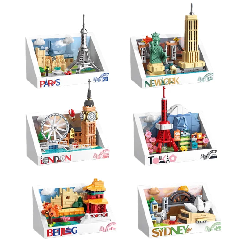New York Magnetic Refrigerator Magnet Building Blocks Accessories London Landmark Building Paris Small Particle Model Toy Gift