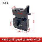1PCS FA2-6/1BEK 250V 6A 5E4 Red Black Lock On Power Tool Electric Drill Trigger Switch Electric tool fittings switch
