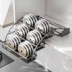 Kitchen Storage Rack Pull-Down Hanging Basket Under-Cabinet Spice Drawer Overhead Telescoping Seasoning Shelf for Small Kitchens