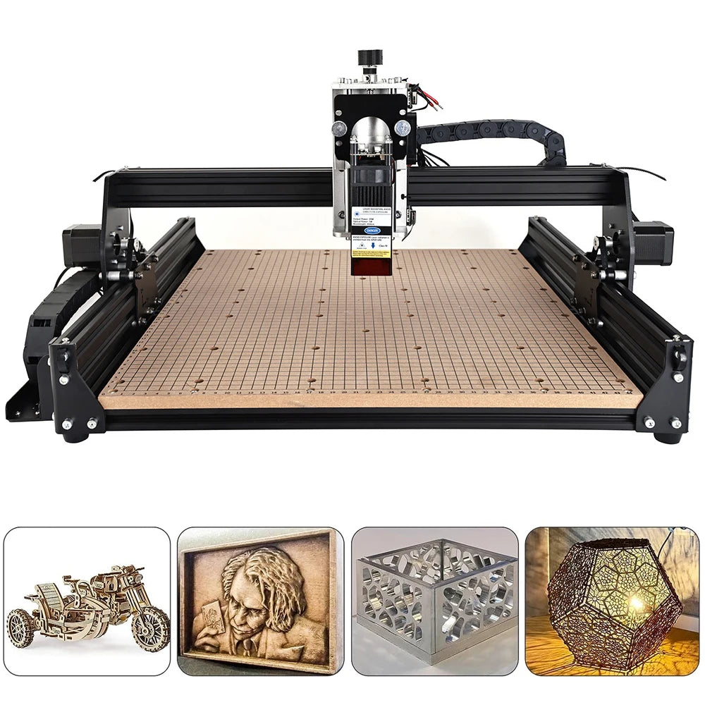 CNC 4540 Milling Machine with 500W Spindle CNC 40W Laser Engraving Machine 3D Printer for Wood PCB Aluminum Stainless Steel