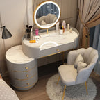 Pink White Vanity Table Women Luxury Nail European Big Stool Study Dressing Table Organizer Mesa De Maquillaje Home Furniture
