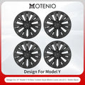 4PCS Hubcap for Model Y 2020-2024 19 Inch New Turbine Style Silver Black Cover Hub Cap Replacement Wheel Cap Design for Tesla