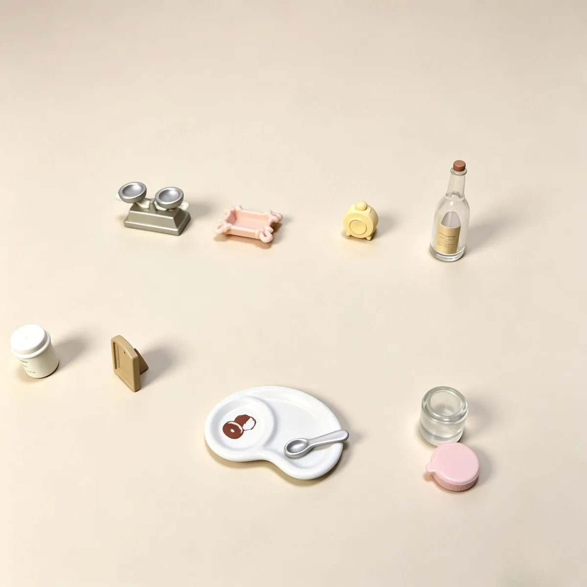 Forest Family Kitchen and Tableware Accessories, Dollhouse Miniature Kitchenware, Cute Food and Drink Props for Pretend Play