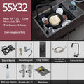 304 Stainless Steel Kitchen Sink Concealed Folding Faucet With Cup Washer Coffee Shop Milk Tea Bar 55cmx32cm Sink